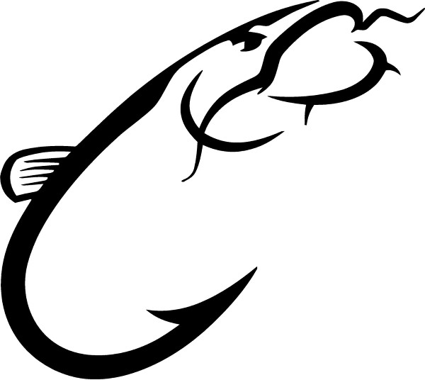 CATFISH FISH HOOK DECAL / STICKER 12