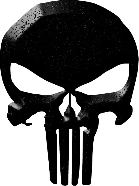 SIMULATED BEVELED BLACK PUNISHER DECAL / STICKER 146