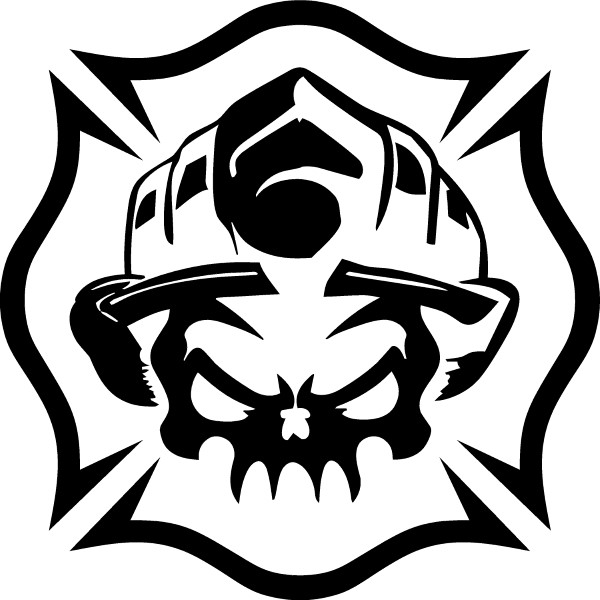 FIREFIGHTER SKULL DECAL / STICKER 05