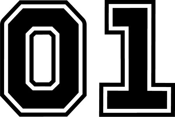 1 -100 Numbers Set Vinyl Decals Stickers - Size 1 tall - Select Color