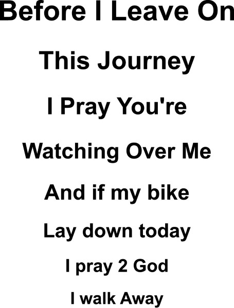 Motorcycle Prayer Decal Sticker 01