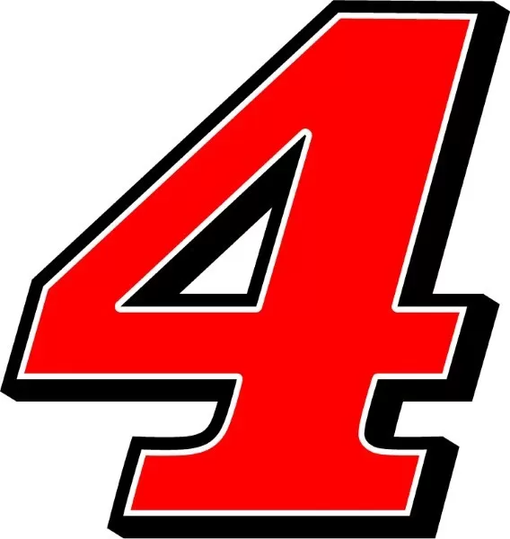 4 Race Number Decal / Sticker 3 color c