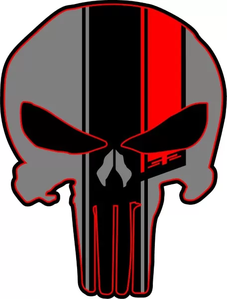 Sticker - Black Punisher Logo Marvel Comic Hero Skull RUB-ON Decal Gift  #50009