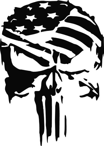 AMERICAN FLAG PUNISHER DECAL / STICKER 176