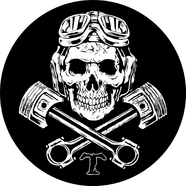 Triumph Piston Skull Decal / Sticker 74