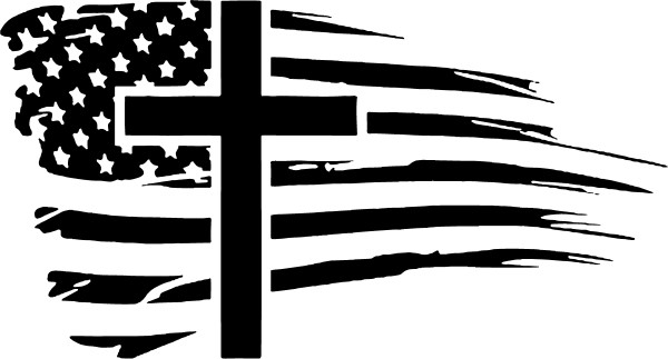 American Flag Cross Decal   Sticker 125