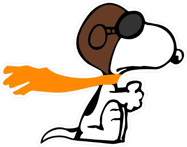 Snoopy Aufkleber Pilot