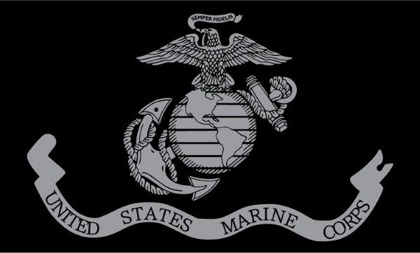 Black and Silver Marines Flag Decal / Sticker 18