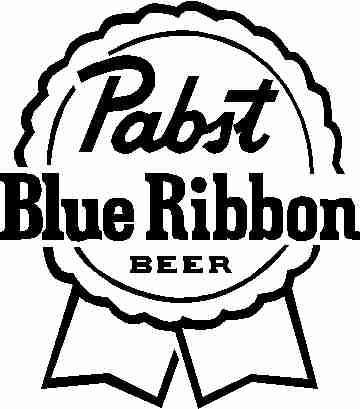 New Blue, Red and White STICKER 4" X 6"  Pabst Blue Ribbon Racing
