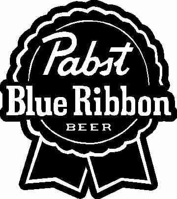 P-A-B-S-T BEER LOGO ON WHITE PEARL MARBLE 
