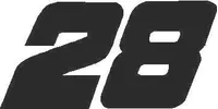 28 - Race Number Decal / Sticker SOLID