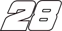 28 Race Number Decal / Sticker OUTLINE