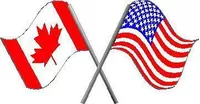 American and Canadian Flag Decal / Sticker