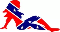 Confederate Flag Mupflap Girl Decal / Sticker 02