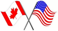 American and Canadian Flag Decal / Sticker