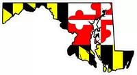 Maryland State Outline Flag Decal / Sticker 04