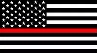 Thin Red Line American Flag Decal / Sticker 97