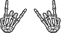 Rock On Skeleton Hands Decal / Sticker 04