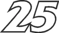 25 Race Number France Bold Font Decal / Sticker