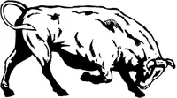 Charging Bull Mascot Decal / Sticker