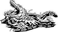 Swimming Gators Mascot Decal / Sticker