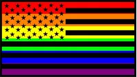 Rainbow American Flag Decal / Sticker 25