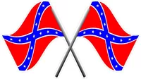 Crossed Confederate Flags Decal / Sticker x2