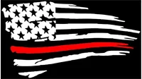 Thin Red Line American Flag Decal / Sticker 99