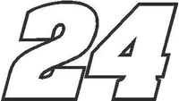 24 Race Number Aardvark Bold Font Decal / Sticker