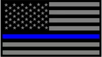 Thin Blue Line American Flag Decal / Sticker 57