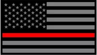 Thin Red Line American Flag Decal / Sticker 59