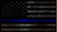 Distressed Thin Blue Line American Flag Decal / Sticker 64