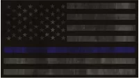 Distressed Thin Blue Line American Flag Decal / Sticker 65