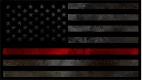 Distressed Thin Red Line American Flag Decal / Sticker 67