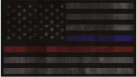 Distressed Thin Blue/Red Line American Flag Decal / Sticker 81