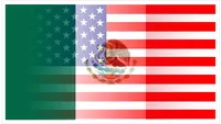 American Mexican Flag Decal / Sticker 04