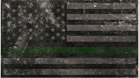 Distressed Thin Green Line American Flag Decal / Sticker 87