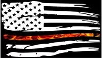 Thin Red Line True Fire American Flag Decal / Sticker 107