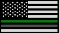 Thin Green / Gray Line American Flag Decal / Sticker 114