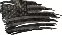 Distressed Black and Gray American Flag Decal / Sticker 134