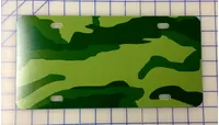 zz Green Camouflage Blank License Plate