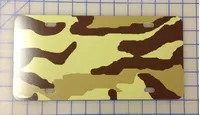 zz Tan Camouflage Blank License Plate