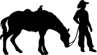 Cowboy with Horse Decal / Sticker 01