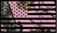 Pink Camouflage American Flag Decal / Sticker 04