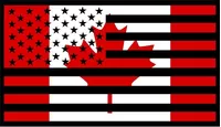 American and Canadian Flag Decal / Sticker