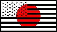 American Japanese Flag Decal / Sticker 01