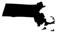 Massachusetts Outline Decal / Sticker 03