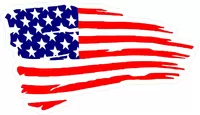 Weathered American Flag Decal / Sticker 135