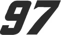 97 Race Number SOLID Nascar Decal / Sticker