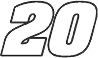 20 Race Number Aardvark Font Decal / Sticker
